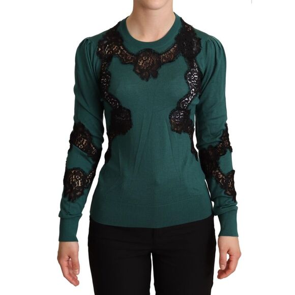 Dolce & Gabbana Green Wool Crewneck Women's Sweater